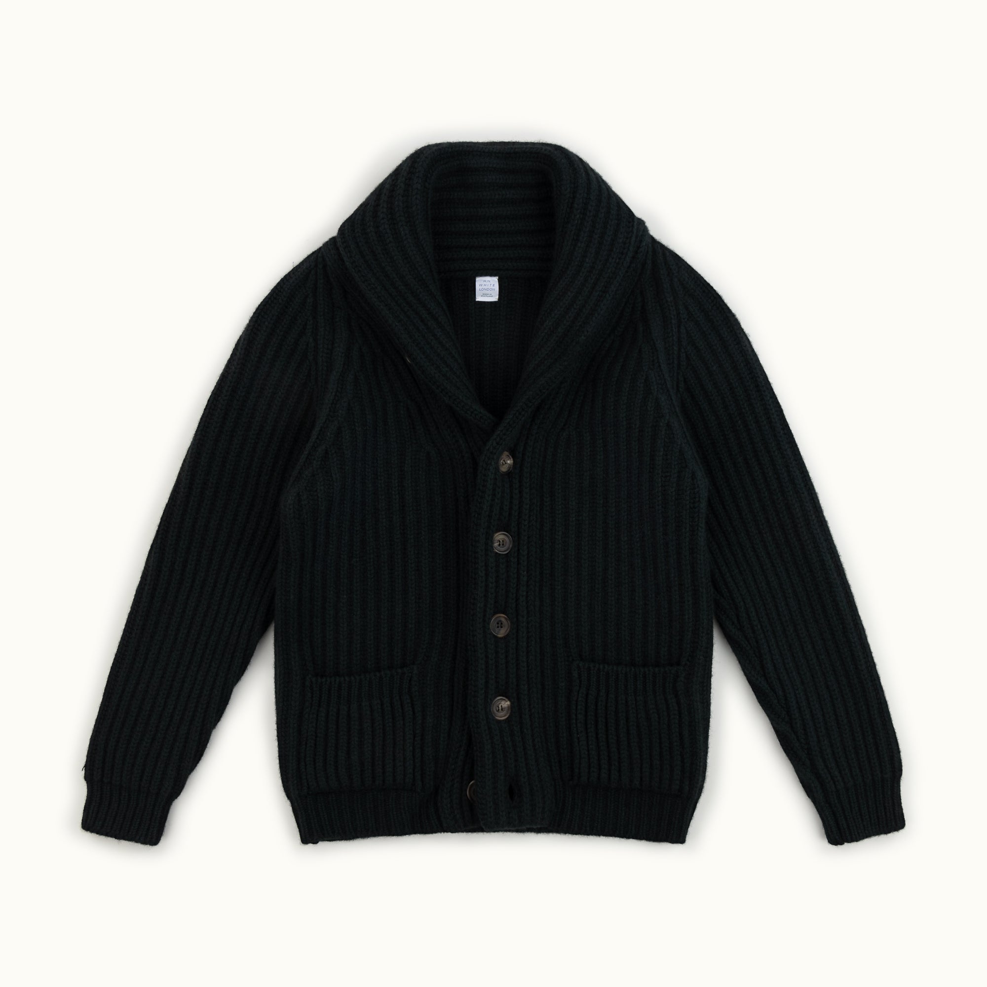 Mens shawl sale cardigan black