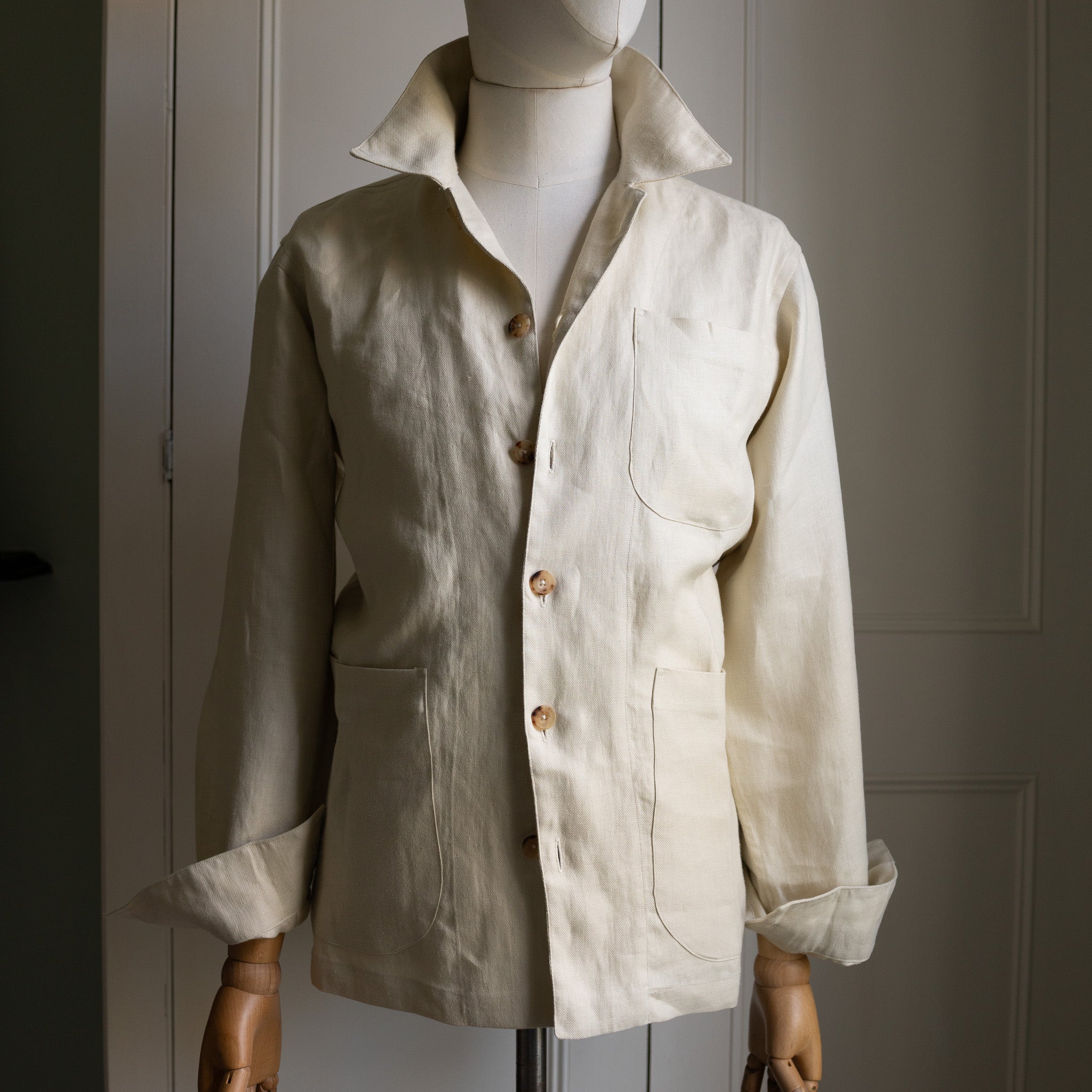 Ecru Linen Chore Jacket