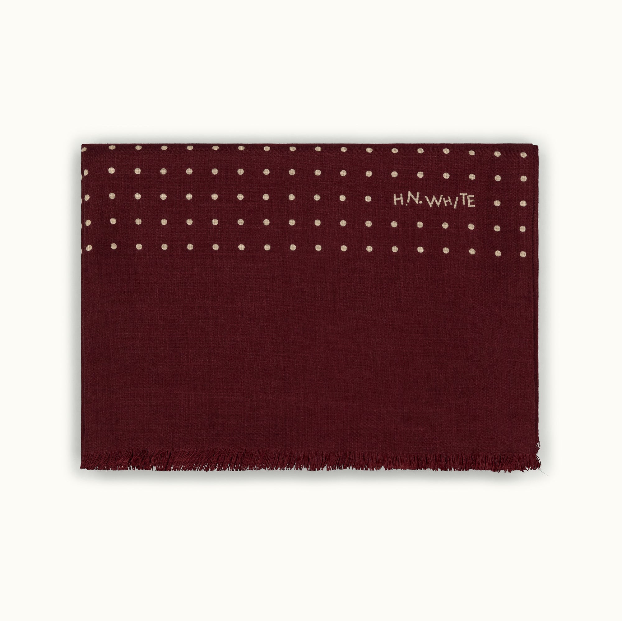 Burgundy Spotted Print Scarf