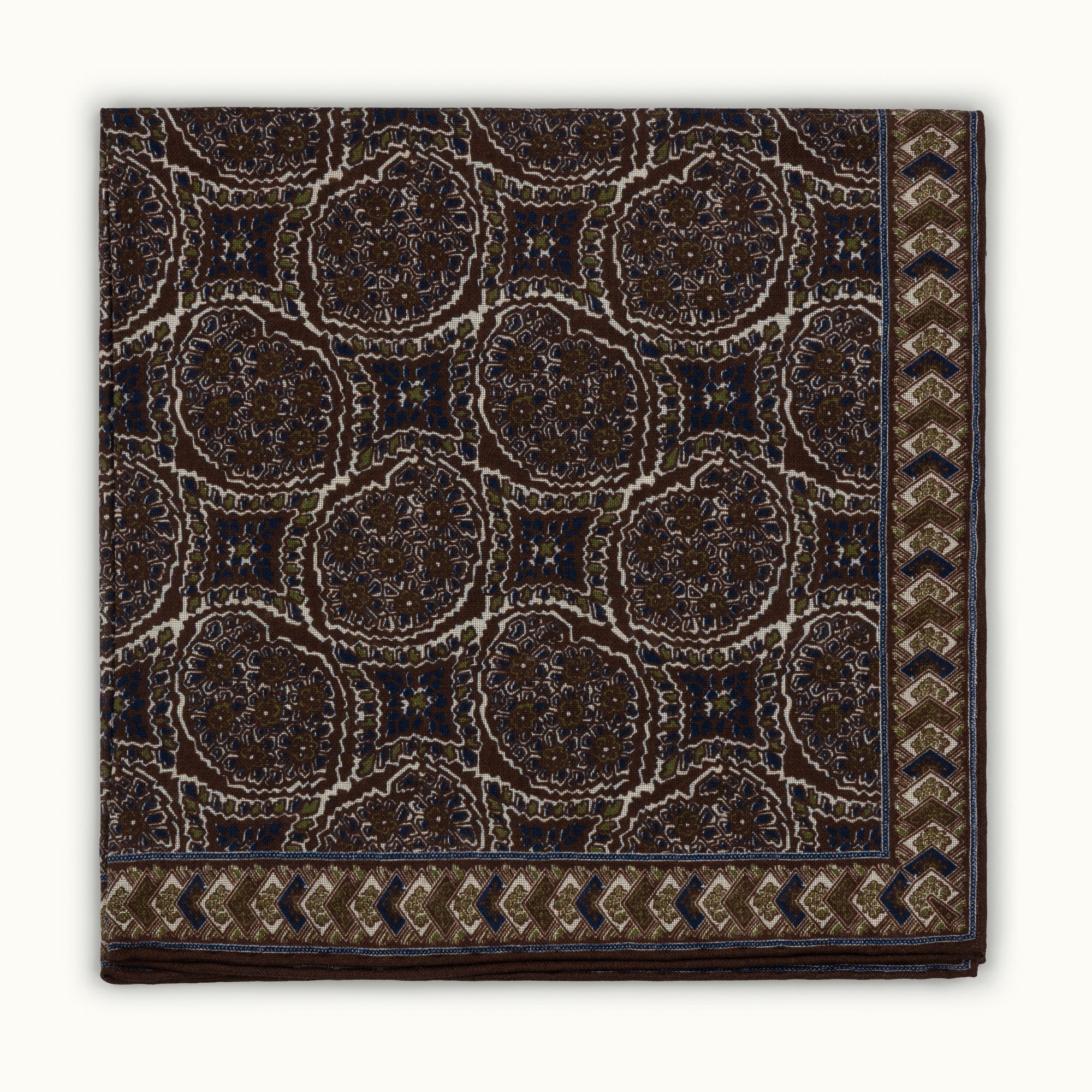 Brown Archival Print Pocket Square