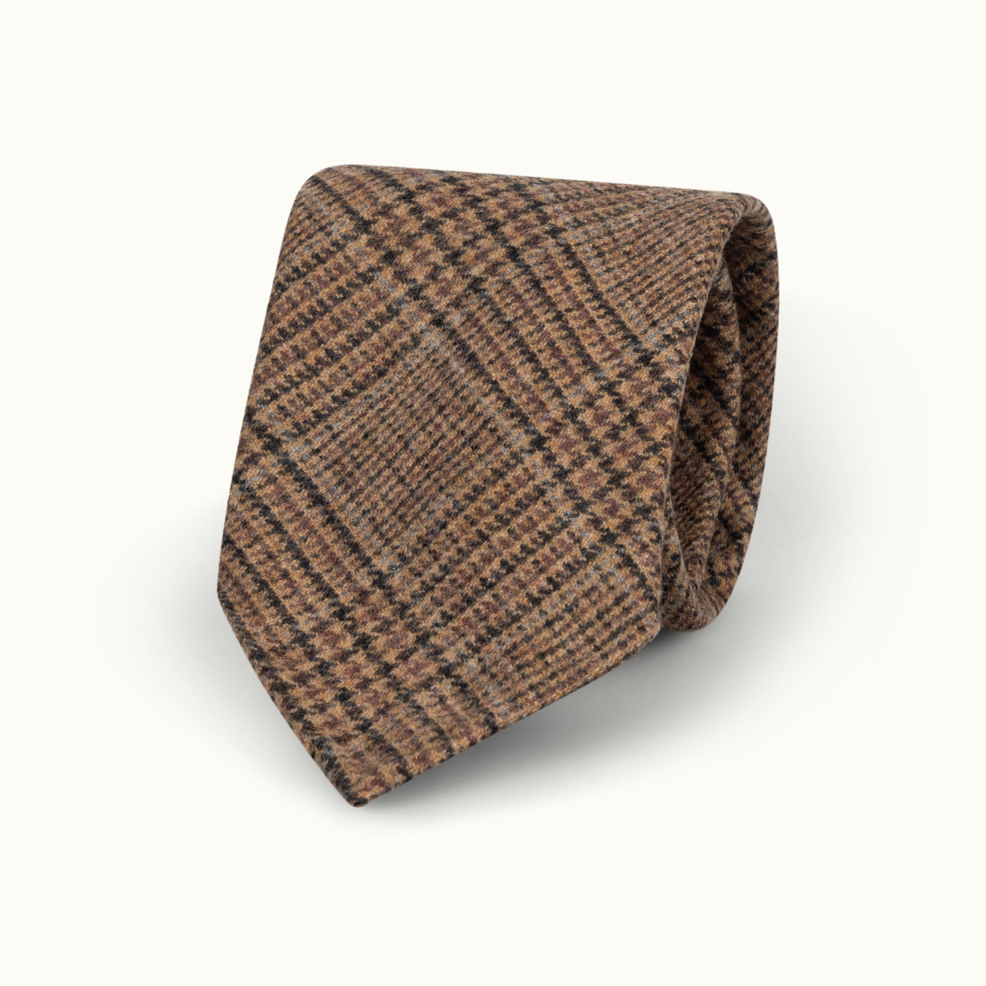 Fawn Prince of Wales Wool-Cashmere Tie