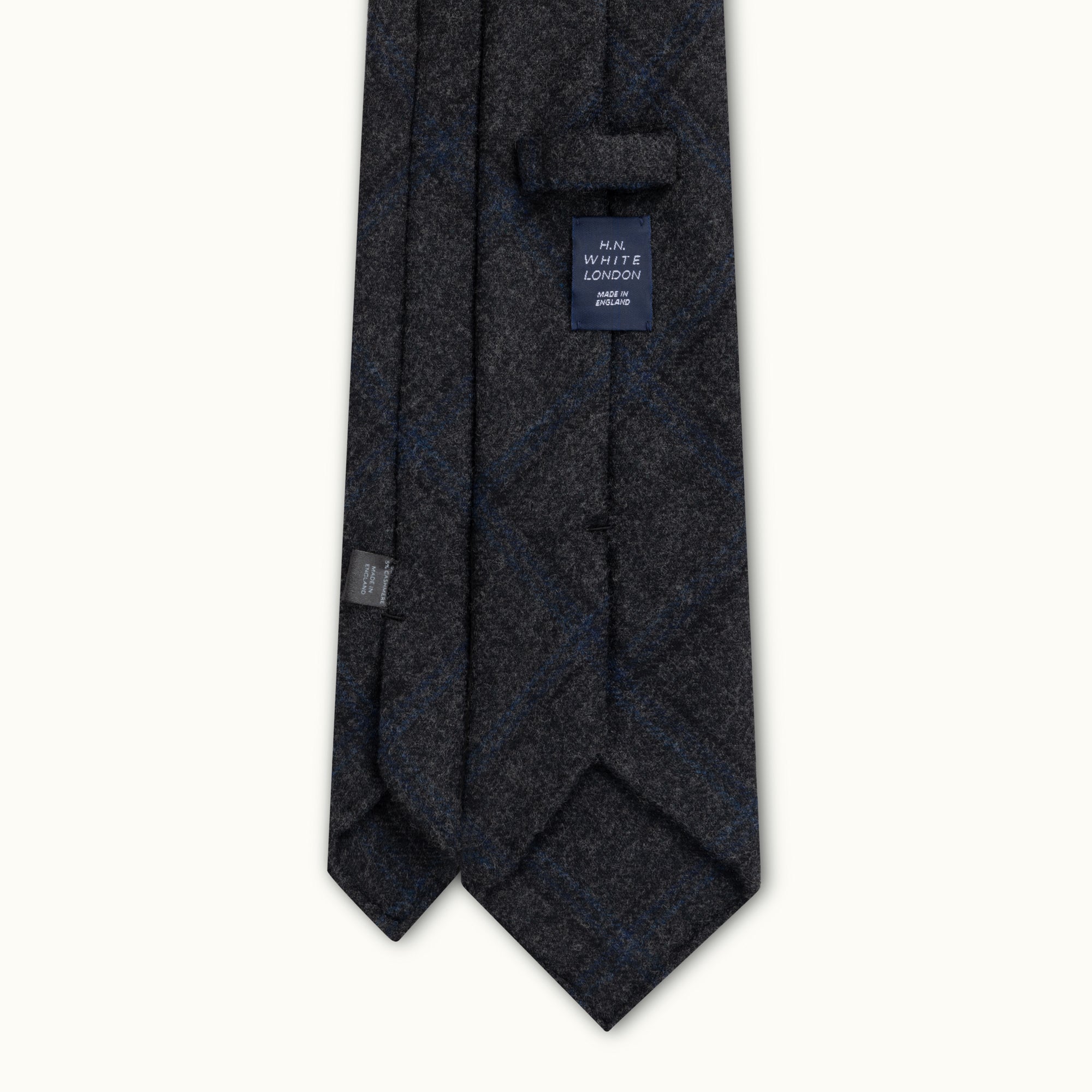 Charcoal Check Wool-Cashmere Tie