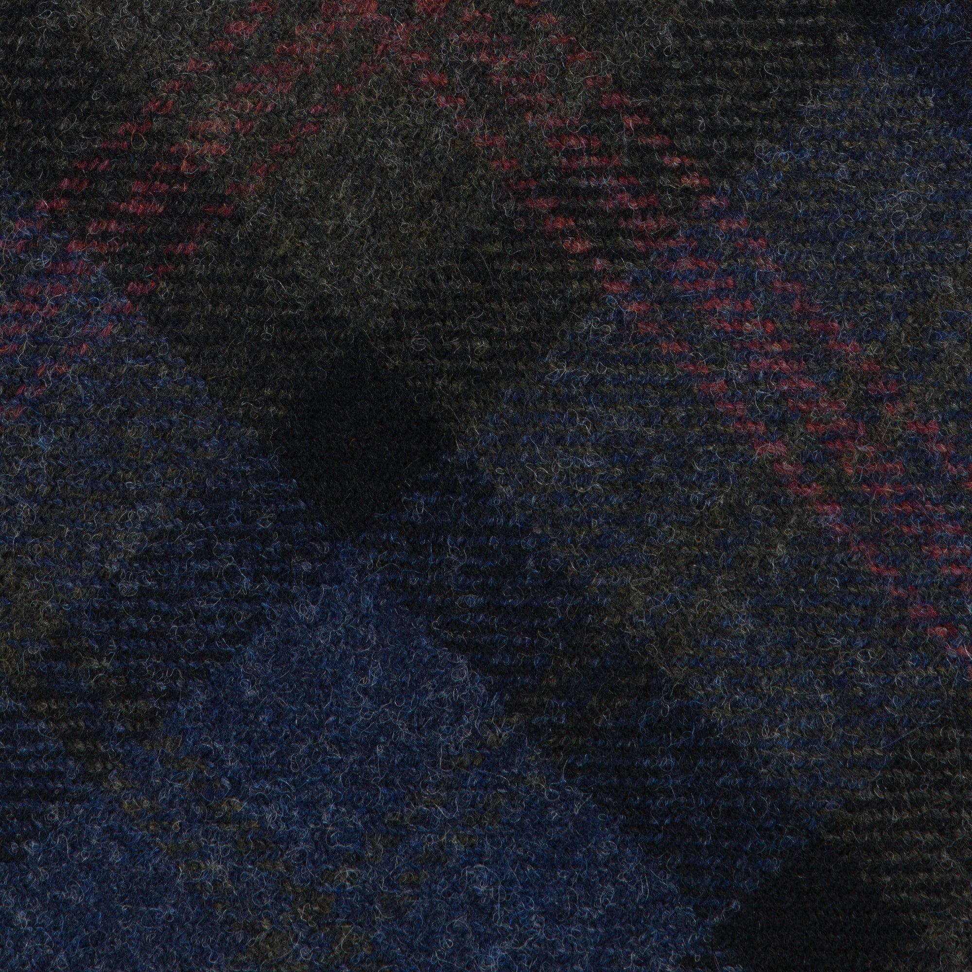 Grey, Red & Blue Check Wool-Cashmere Tie