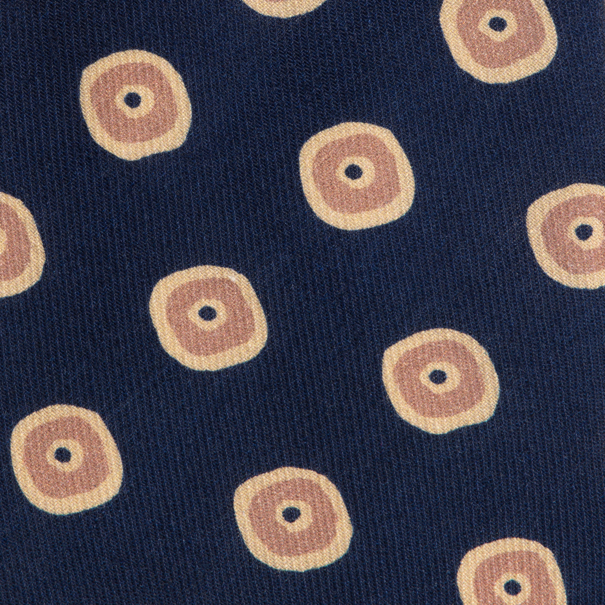 Navy Abstract Circles Wool Challis Tie