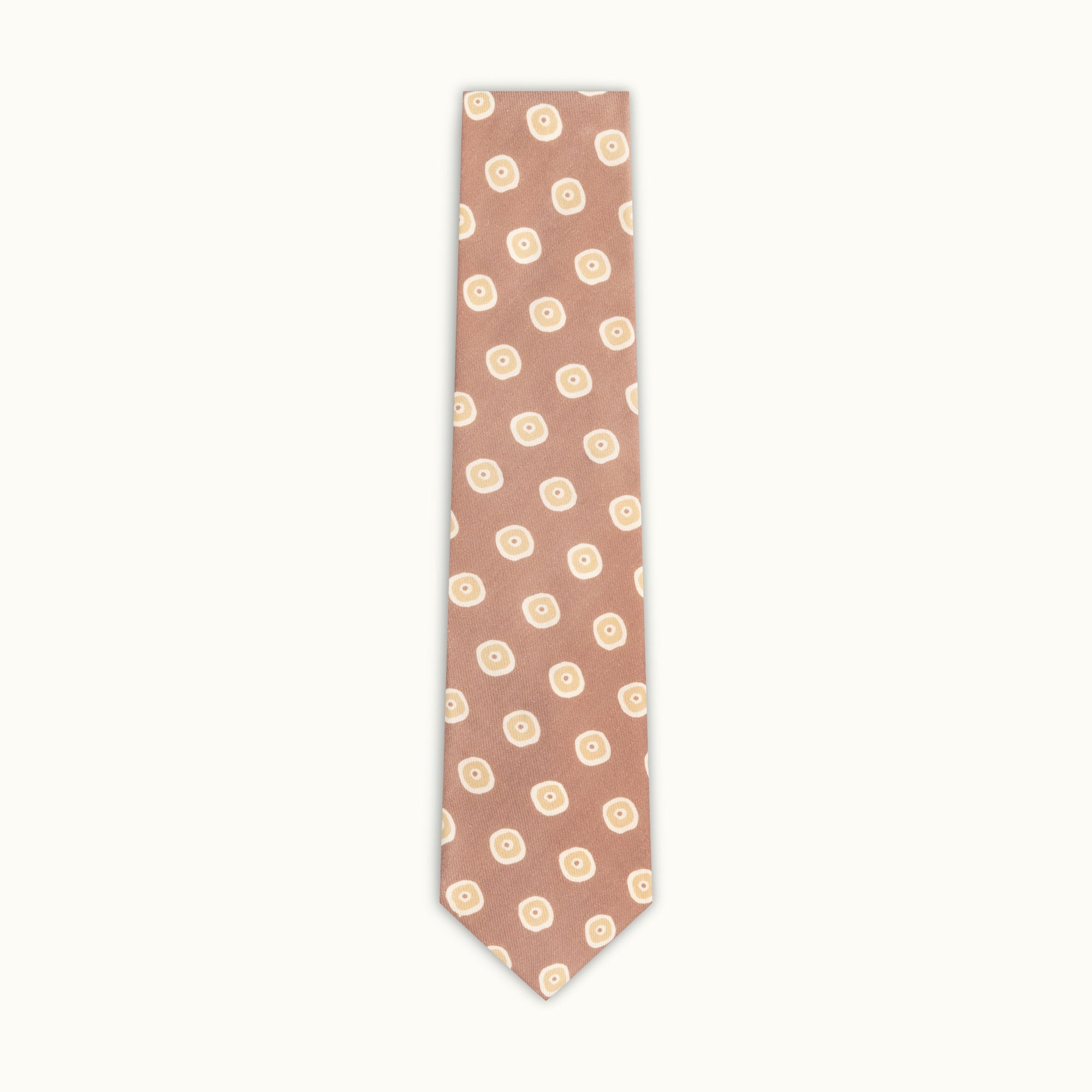 Hopsack Abstract Circles Wool Challis Tie