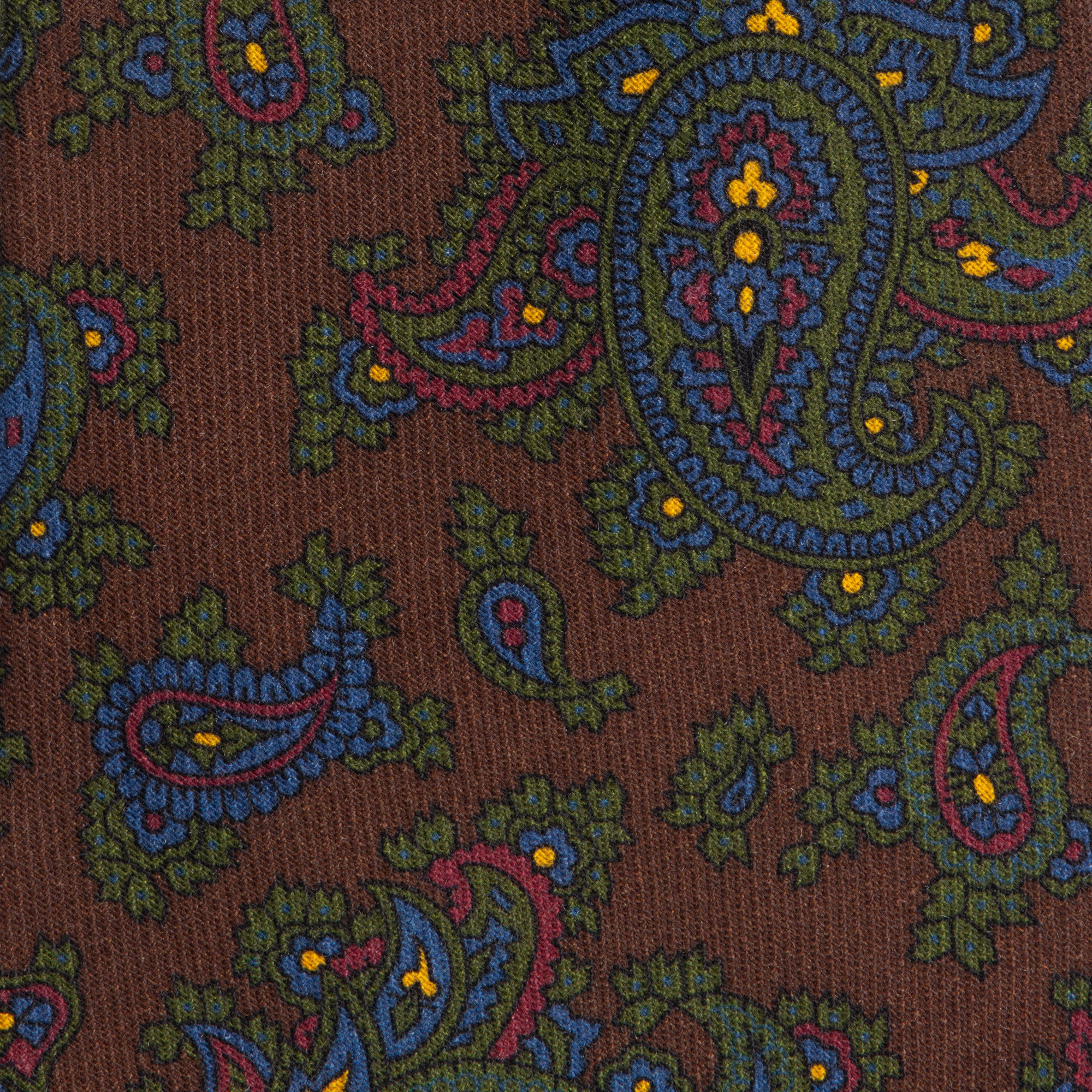 Dark Brown Paisley Wool Challis Tie