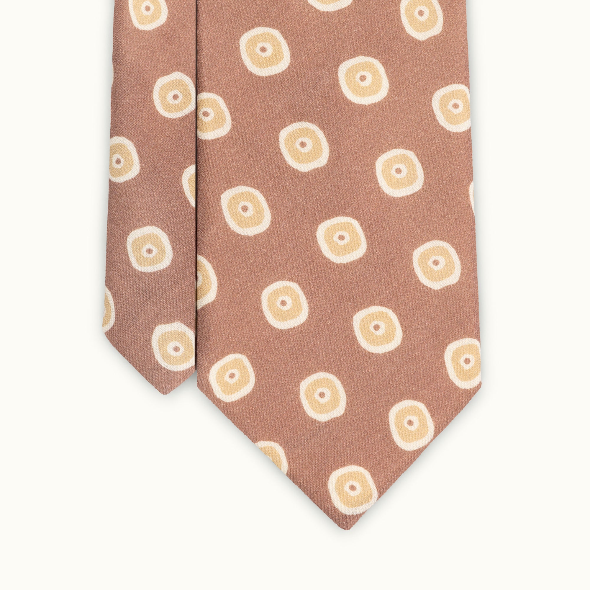 Hopsack Abstract Circles Wool Challis Tie