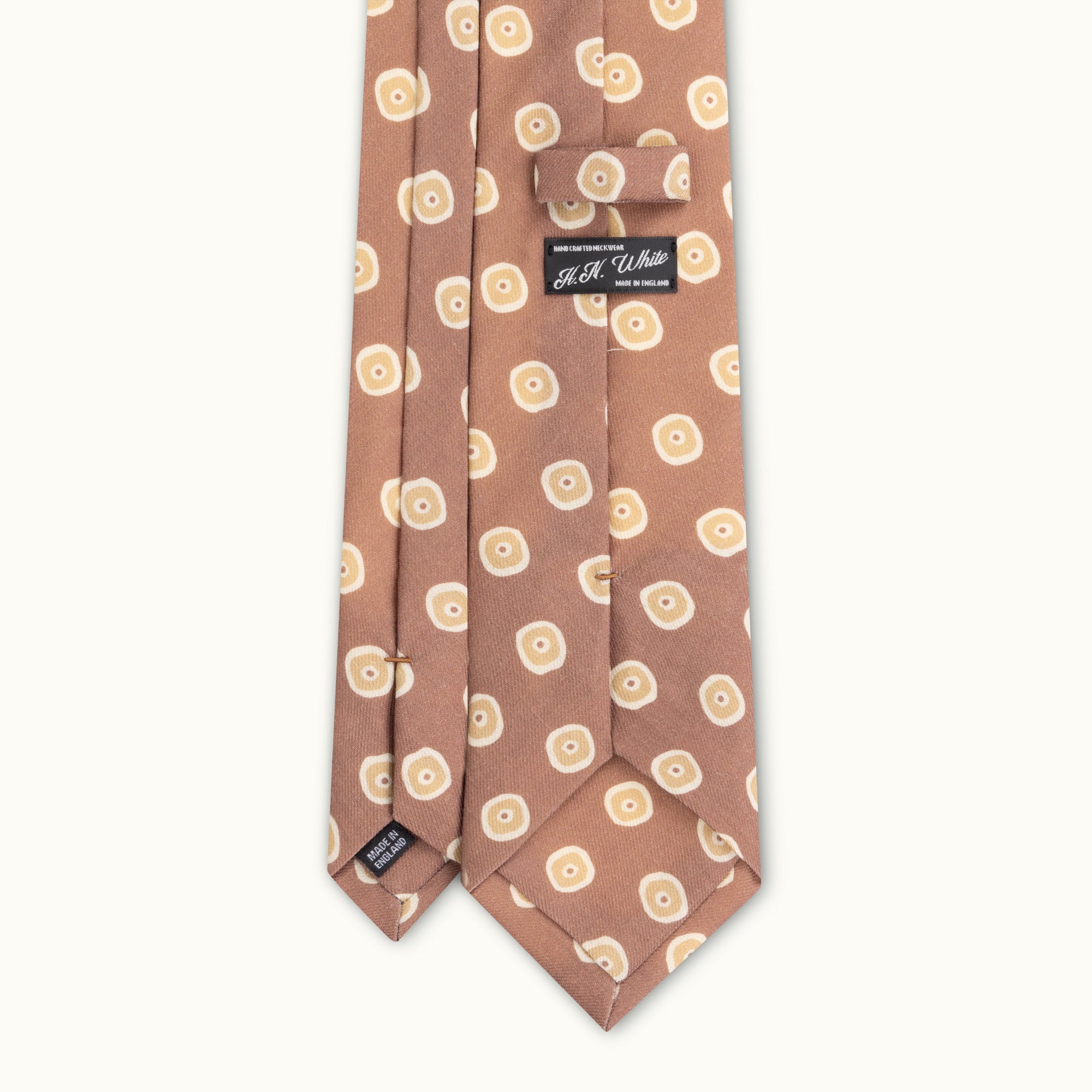 Hopsack Abstract Circles Wool Challis Tie