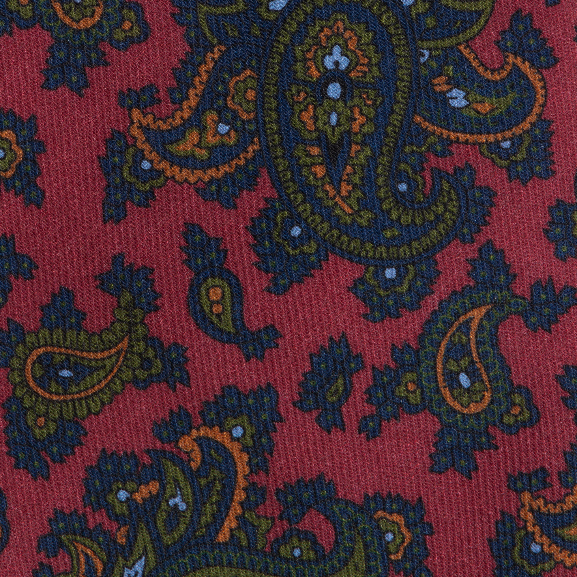 Burgundy Paisley Wool Challis Tie