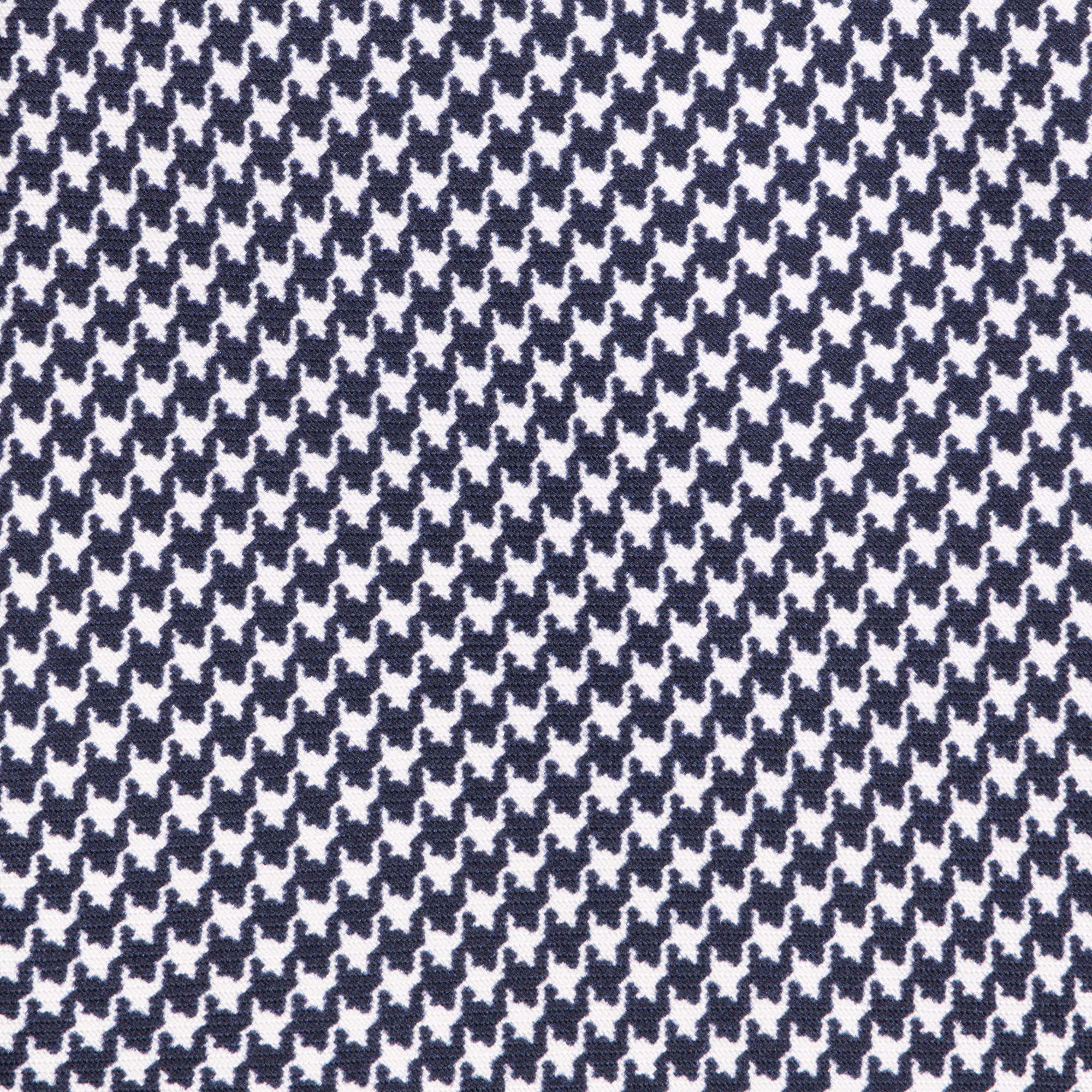 Navy Blue & Silver Houndstooth Printed Silk Tie