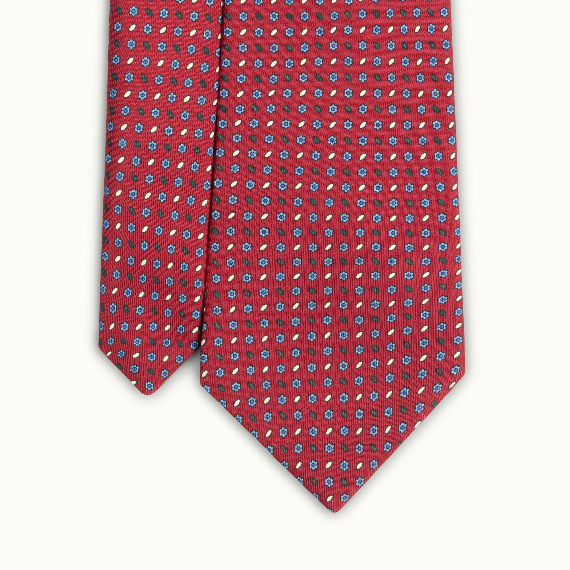 Burgundy Neat Screen Printed Silk Tie