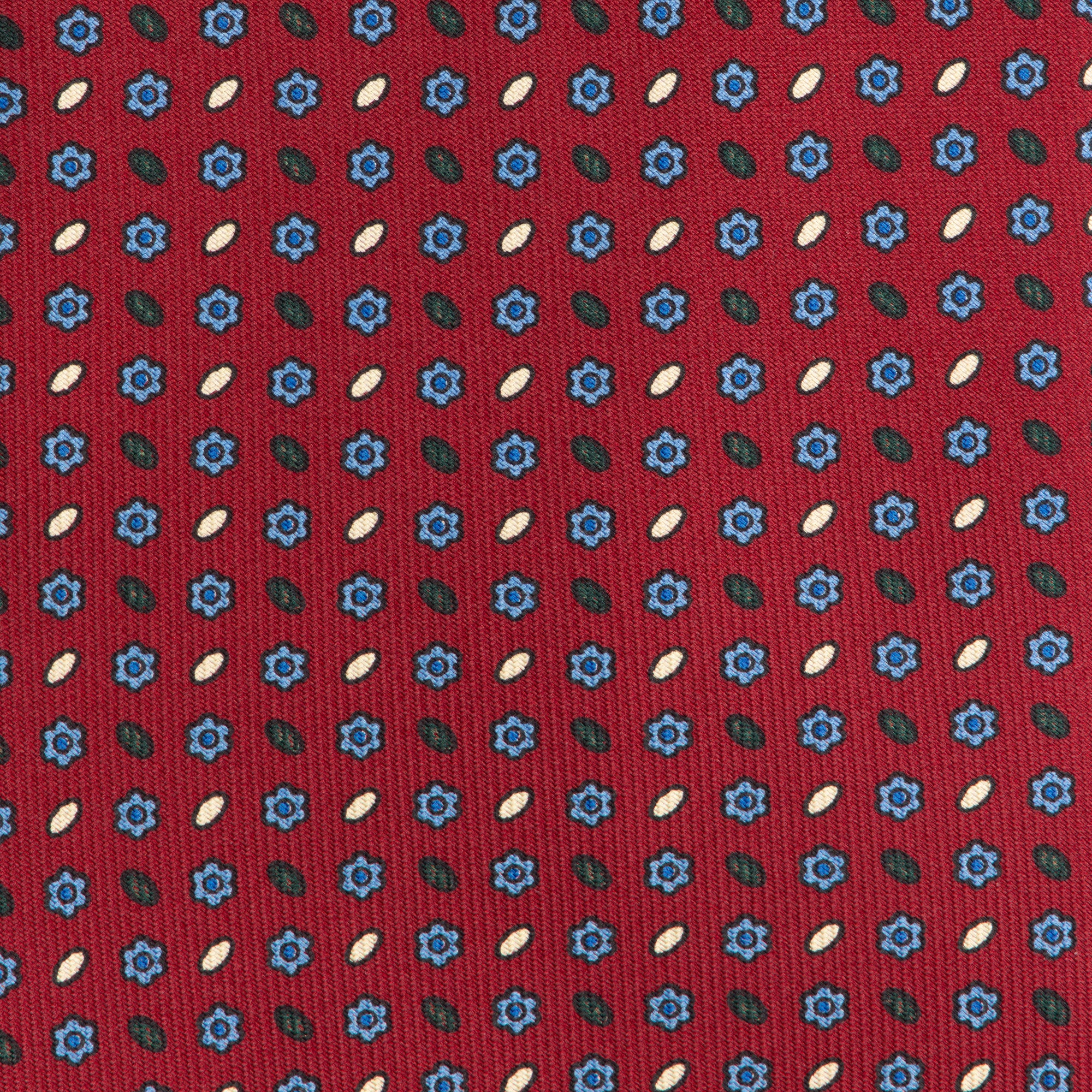 Burgundy Neat Screen Printed Silk Tie