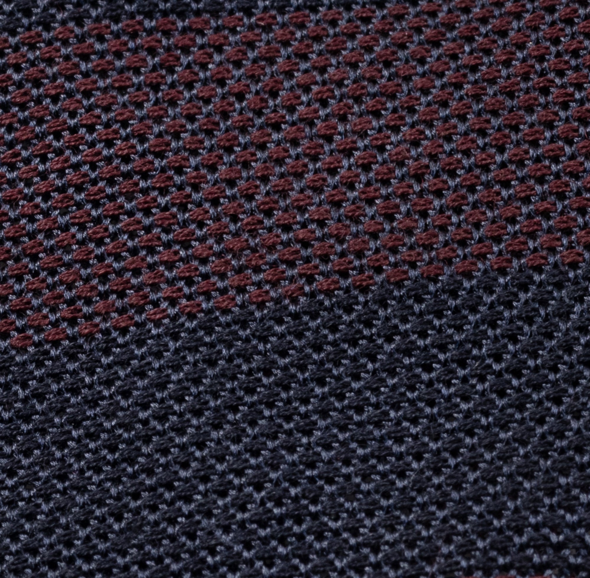 Navy & Burgundy Wool-Silk Grenadine Tie
