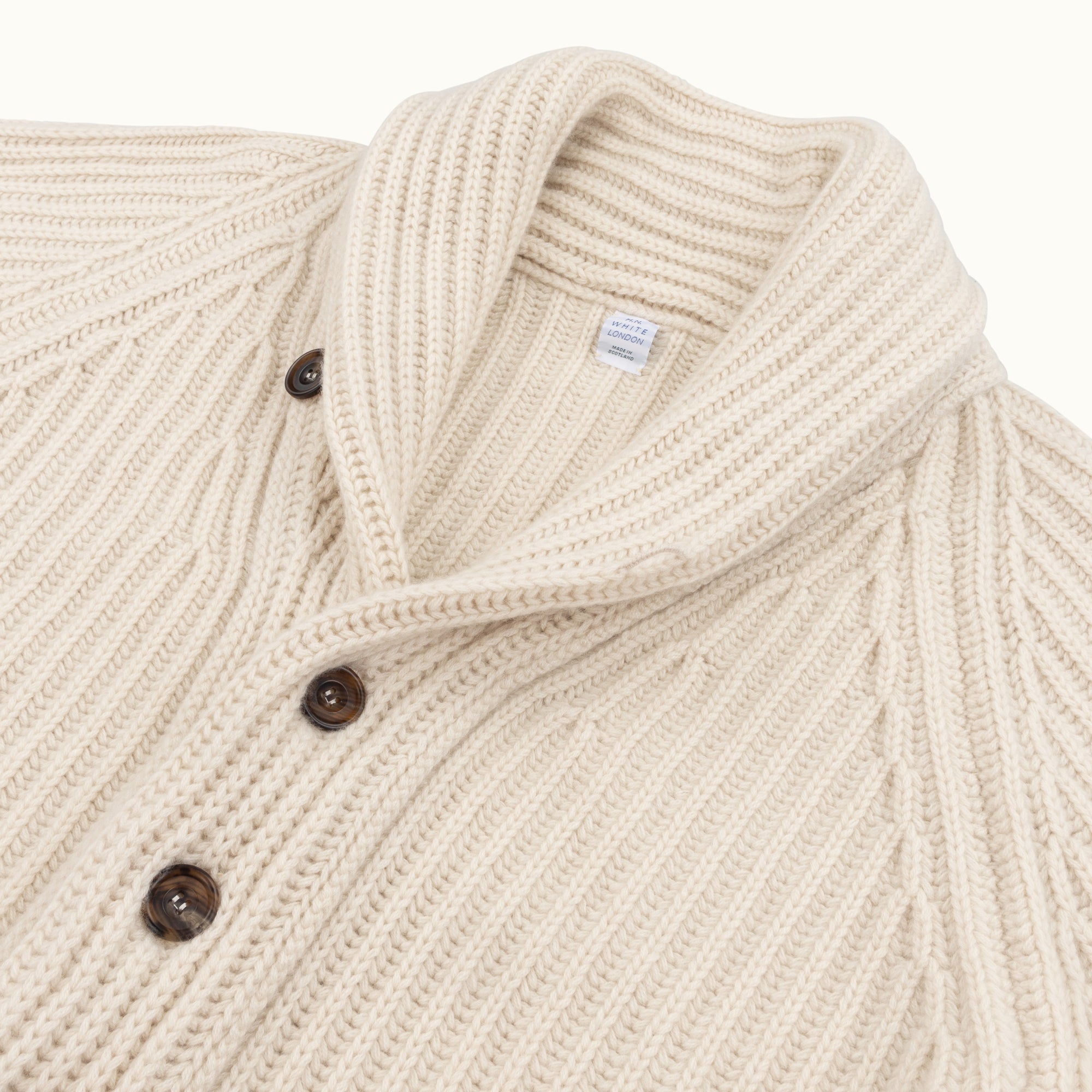 Men's white shawl collar cardigan best sale