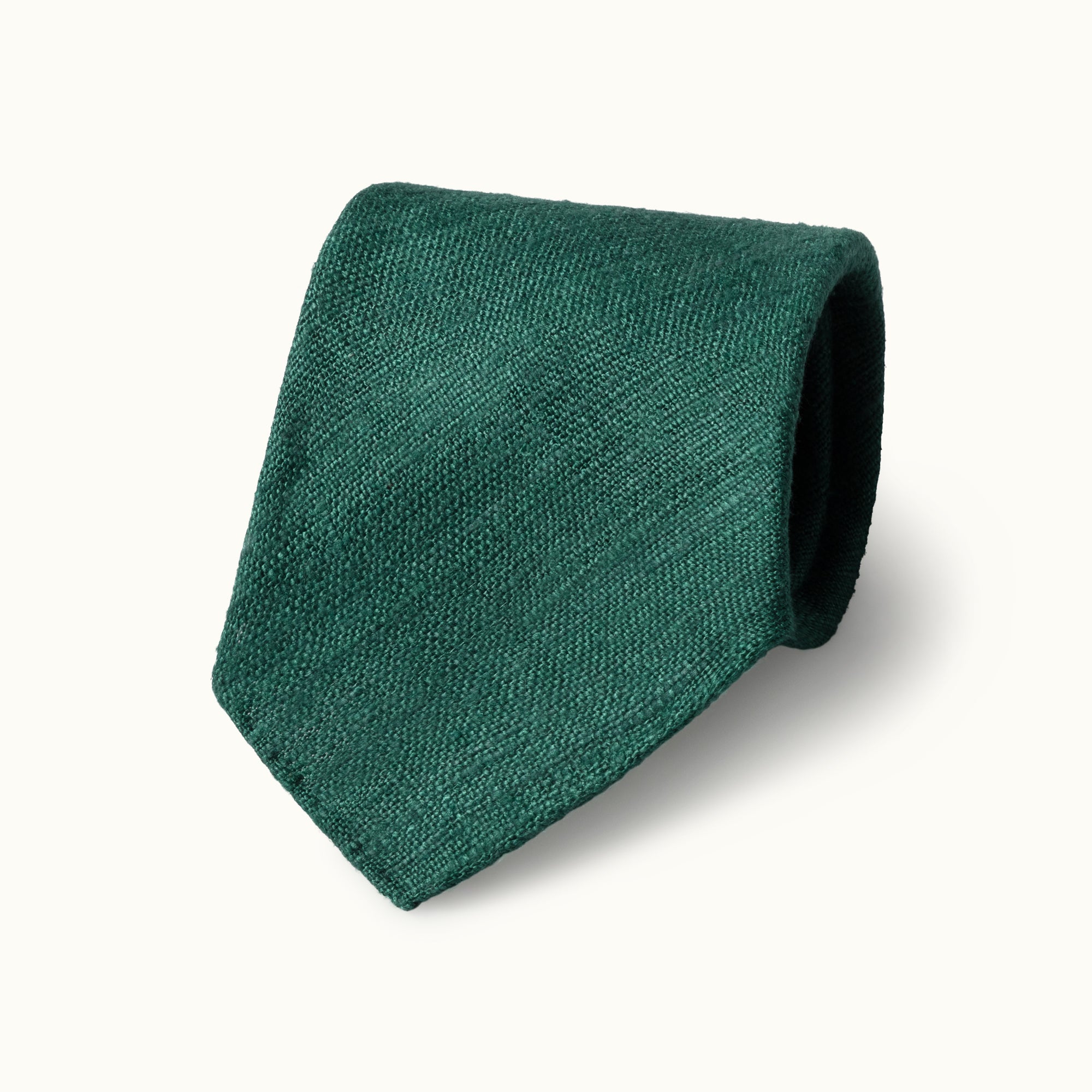 Dark Green Tussah Silk Tie