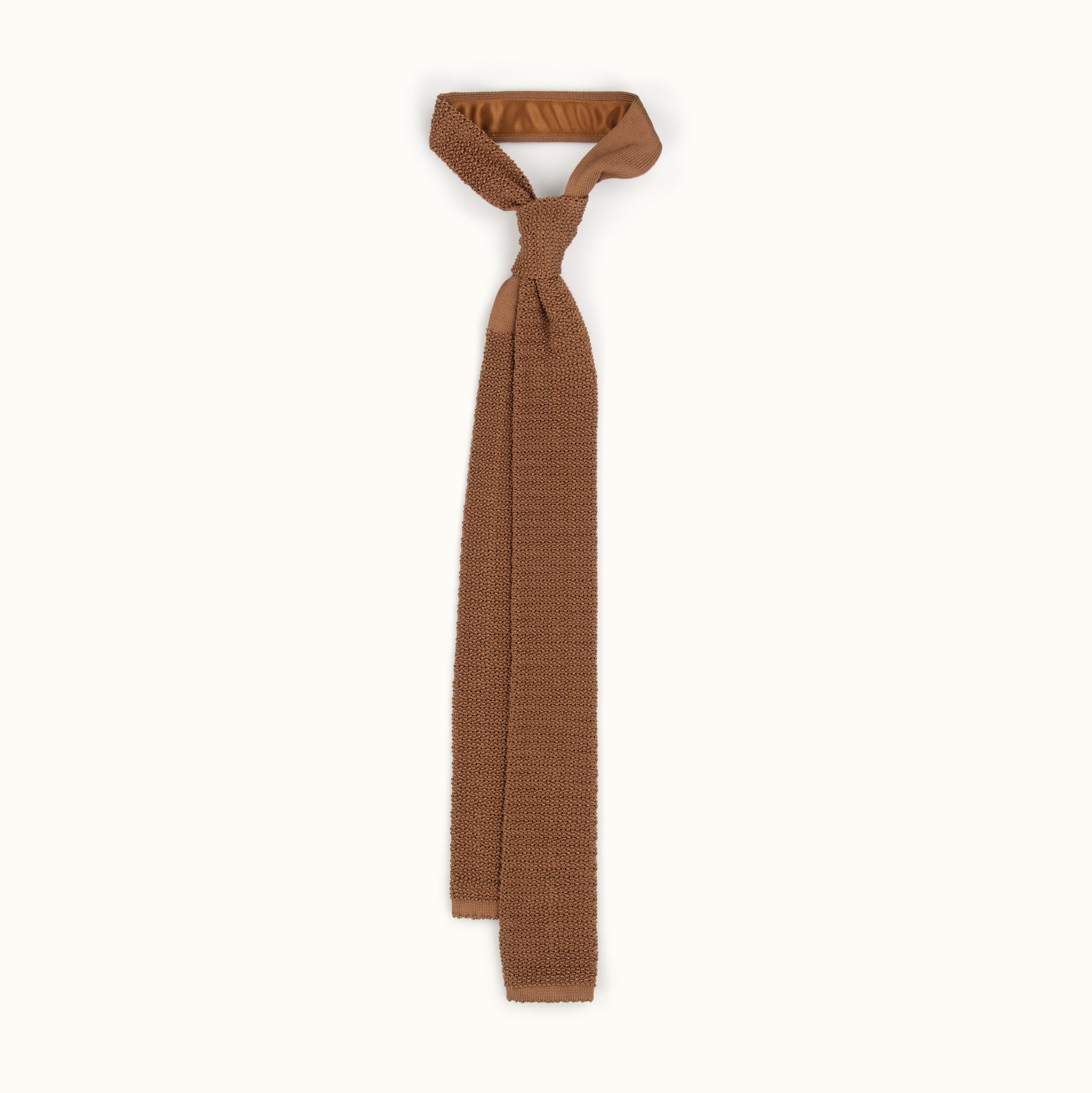 Caramel Solid Knitted Tie