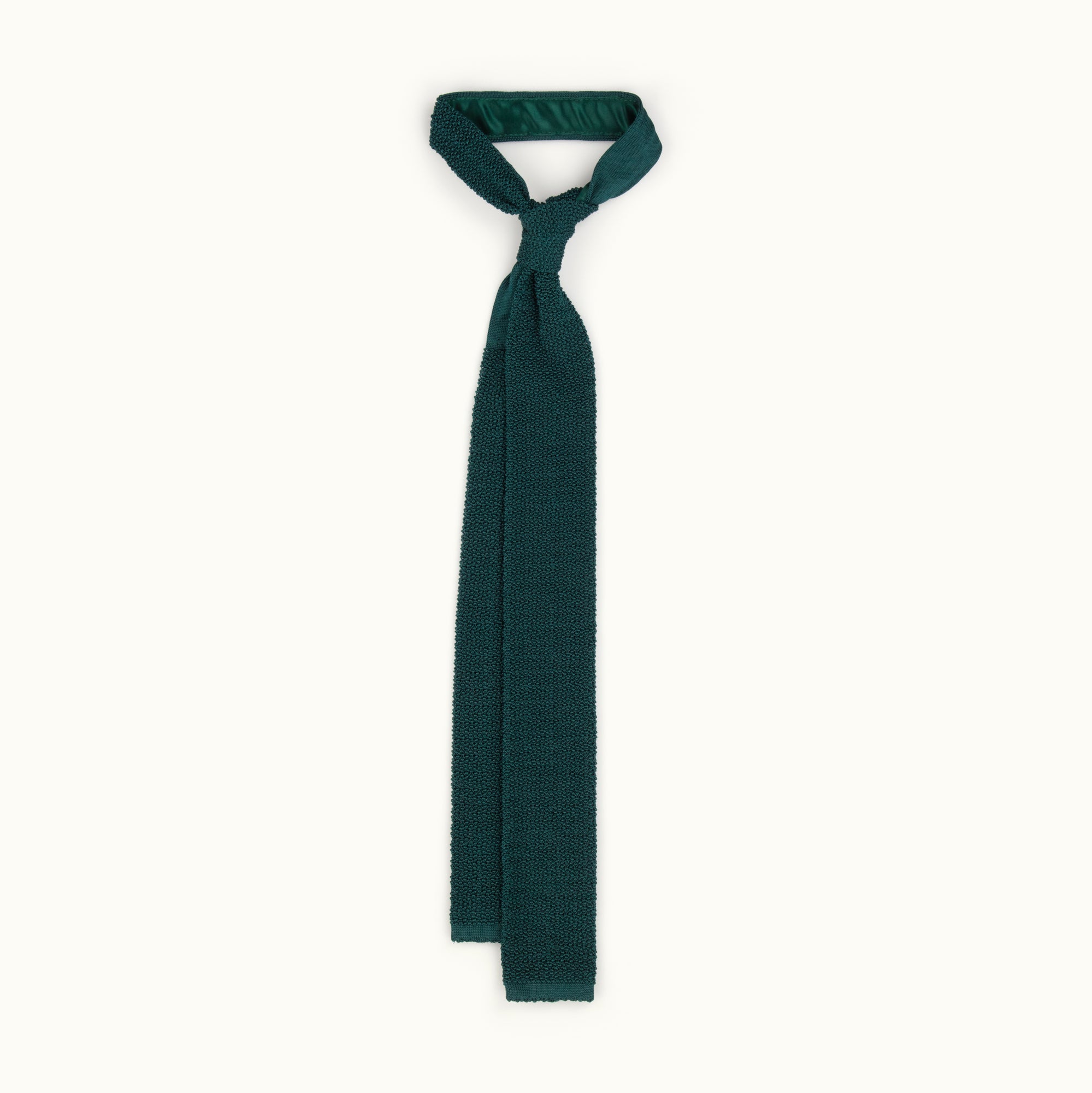Green Solid Knitted Tie
