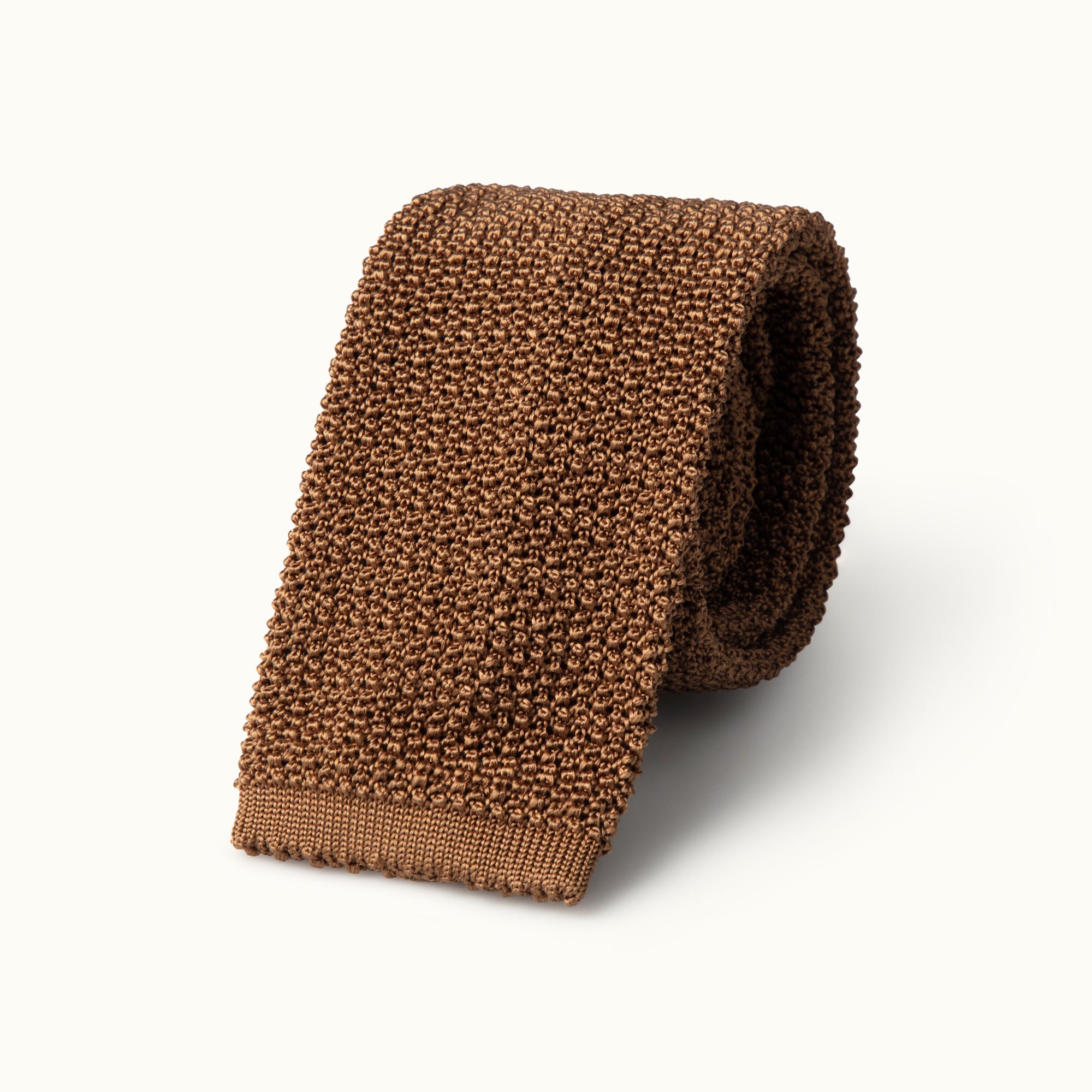 Caramel Solid Knitted Tie