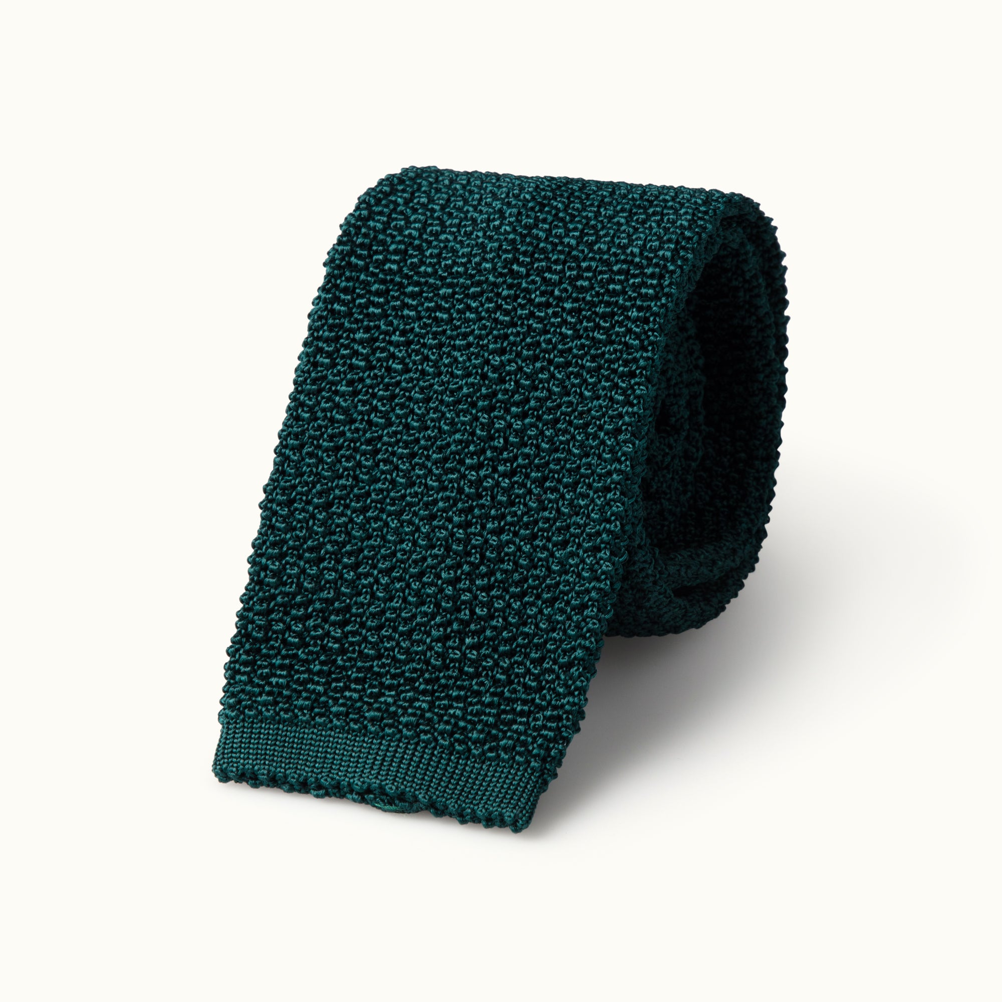 Green Solid Knitted Tie