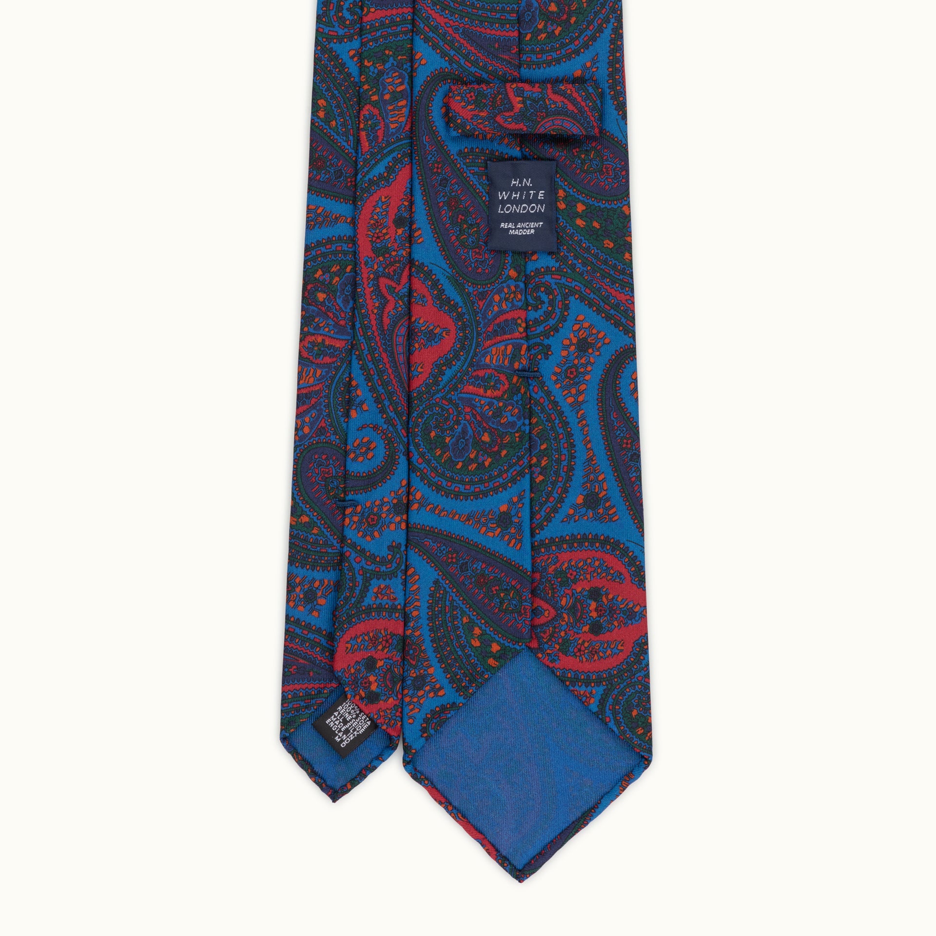 Indigo Exploded Paisley Madder Silk Tie